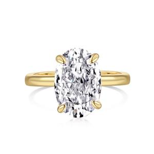 خاتم نسائي من الفضة الإسترليني عيار 925 مرصع بالألماس عالي الكربون بقطع زهرة الثلج مقاس 8*12، خاتم زفاف فاخر للغاية من الألماس وزن 3 قيراط - Product Image 6