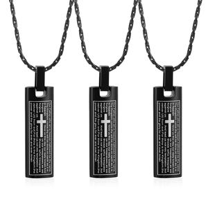 IJD9205 2024 populer The flat cross Alkitab, Tuhan memberkati Anda baja anti karat kremasi perhiasan karakter tulang abu rak Souvenir - Product Image 2