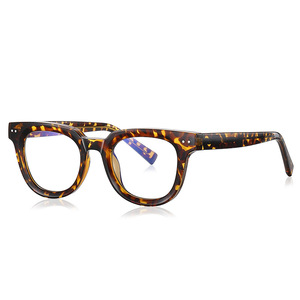 Vintage <strong>Korean</strong>-style Flat-top <strong>Glasses</strong> Solid Gray Simple Rivets Blue Light protection Unisex Polycarbonate CP Insert - Product Image 5