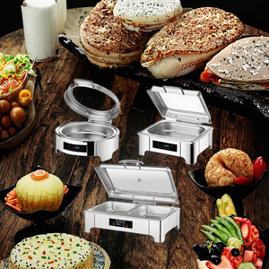 RVS stoomverwarmde slimme digitale besturing 9L capaciteit chafing dish set warmhoud buffetkachels voor voedselverwarmer - Product Image 3
