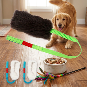 Juguete de Peluche para Perros, Juguete de Masticación con Bungee, Juguete de Entrenamiento Flexible para la Dentición, Juguete para Jugar con Mascotas - Product Image 1