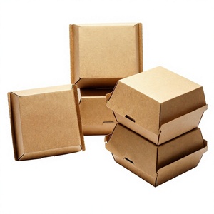 Corrugated <b>Burger</b> Packaging <b>Box</b> Takeout Lunch Container Rectangular Food <b>Box</b> Cartoon Design - Product Image 4
