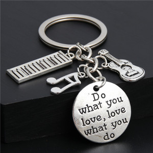 Llavero Decorativo Creativo para Colgar, con <span class=keywords><strong>la</strong></span> Frase 'Haz lo <span class=keywords><strong>que</strong></span> Amas, Amas lo <span class=keywords><strong>que</strong></span> Haces', con Notas Musicales, Guitarra, Piano - Product Image 6