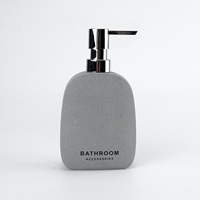 Ensemble d'accessoires de salle de bain de luxe gris moderne en ciment, 4 pièces, avec lettrage imprimé, organisateur pour salle de bain, maison, hôtel, villa