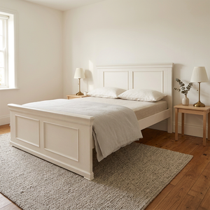 King Size Solid Radiata <b>Pine</b> & MDF <b>Bed</b> <b>Frame</b> - Elegant Traditional Hotel & Bedroom Furniture (Black/White) - Product Image 6