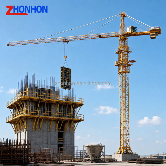 ISO Certified Custom Made 12t 65m Tower Crane for Metro Industry Underground Station Steel Structure Hoisting Work