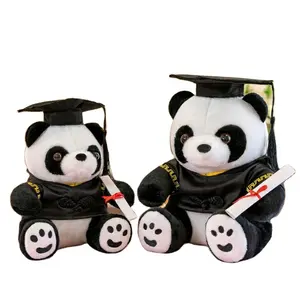 QY, Новые поступления, мягкие плюшевые мишки с логотипом на заказ, подарок на выпускной, плюшевая панда, медведь с кепкой и платьем для студентов