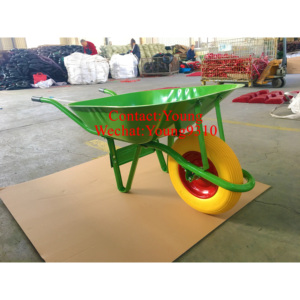 <span class=keywords><strong>Brouette</strong></span> de chantier robuste pour le marché d'Oman, d'Arabie Saoudite et du Qatar, modèle WB6200, avec <span class=keywords><strong>roue</strong></span> en mousse PU 400-8, capacité de charge de 150 kg - Product Image 1