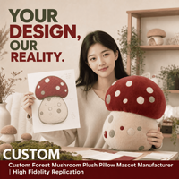Coussin en peluche personnalisé, animal en peluche champignon de la forêt, jouet doux, mascotte, OEM ODM, décoration intérieure, cadeau, fabricant, vente en gros, usine, sur mesure