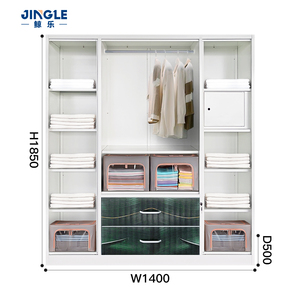 Armarios Metálicos <span class=keywords><strong>de</strong></span> Diseño Simple, Armario <span class=keywords><strong>de</strong></span> Hierro Personalizado y Económico para Parejas, <span class=keywords><strong>Muebles</strong></span> <span class=keywords><strong>de</strong></span> Dormitorio con Luz - Product Image 2