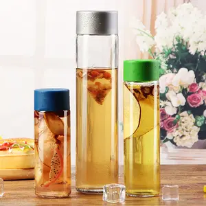 Wholesale 500ml 750ml High Quality Screw Cap Voss Glass Water Bottle For Mineral Juice Drink Beverage