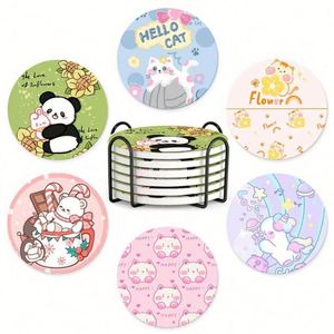 Sous-verres ronds en céramique personnalisés en gros, style européen, design personnalisé pour une utilisation promotionnelle - Product Image 5