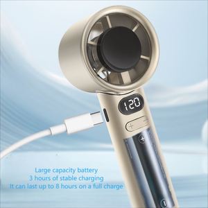Ventilateur portable de petite taille, longue autonomie, 120 vitesses réglables en continu, affichage numérique LED - Product Image 2
