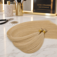 Extensions de cheveux naturels Remy à pointe I, double épaisseur, à la kératine, pré-collées, 100% cheveux vierges, 1g/mèche, 100g en gros