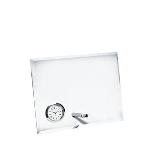 Horloge murale en verre horizontale 190x140x10 mm avec porte-stylo - Product Image 1