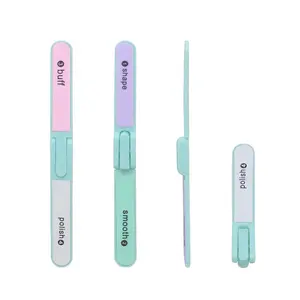 Private Label Folding Portable Professional Nail File Colorful 4 Way Polishing Shine Nail Files For Beauty