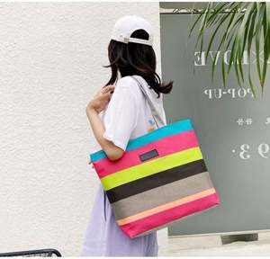 กระเป๋าผ้าแคนวาสชายหาดแฟชั่นปี 2025 พร้อมหูหิ้ว พิมพ์ลายตามสั่ง มีซิป/ไม่มีซิป ปิดแบบเปิด สำหรับการเดินทางและใช้ในชีวิตประจำวัน - Product Image 1