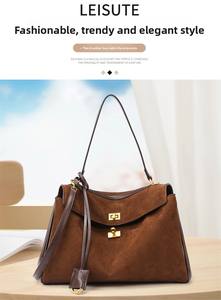 High-End Dames Casual Draagtas Voor Dames Modieus Suède Leer Met Ritssluiting En Klaar Voor Woon-Werkverkeer - Product Image 6