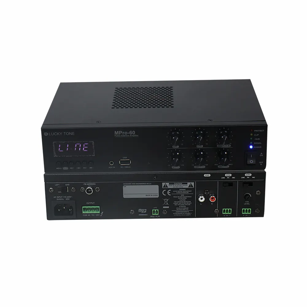 T 120W Power Mixer Audio Amplifier Professional USB/ Tuner/ Bluetooth Mixer Amplifiers With 3 Channel Volume Control