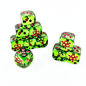 Ensemble de dés personnalisés en résine verte transparente avec symboles de Chaos, 16 mm, 6 faces, pour <span class=keywords><strong>Warhammer</strong></span> 40k, <span class=keywords><strong>jeux</strong></span> de rôle de table - Product Image 4