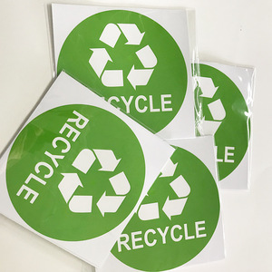 Etiqueta Adhesiva para Contenedor de Basura de PVC, Diseño Circular Negro Impermeable para Clasificación de Residuos - Product Image 3