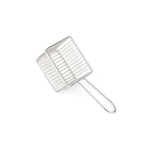 Stainless Steel Non-Stick Metal Deep Potato Net Wire Mesh French Fries Basket For Chips Colanders Strainers