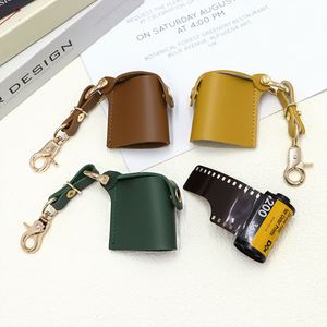 Durable PU Leather Film Case Holder Hanging Film Pouch with Metal Keychain <b>Camera</b> Accessories Gifts Bag for Photographers - Product Image 1