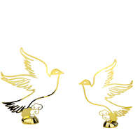 Prix commémoratif des Ailes de la paix Sculpture de colombe étalée aux tons d'or Calligraphie arabe Gravure Trophées pour les champions académiques