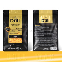 Doll Wax Professionelles Enthaarungswachs Rosinfrei Hypoallergen Bienenwachs Hartwachs-Bohnen 500g Hohe Haftung Schimmernder Orangenduft Gesicht