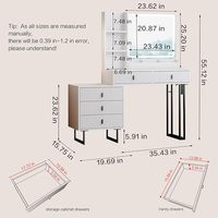 Vente à chaud Coiffeuse multifonctionnelle de luxe en bois avec tiroirs Miroir Support au design moderne pour chambre à coucher ou hôtel
