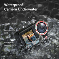 Caméra d'action sportive 4K 60FPS étanche avec double écran, anti-tremblement, Wi-Fi 2.4G, accessoires, batterie 2150mAh pour moto
