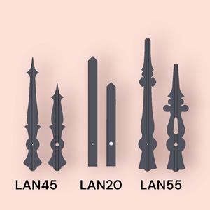 Aiguilles d'horloge classiques en aluminium noir LAN20 de fabrication italienne, forme pointue, 1 mètre, utilisation intérieure/extérieure, garantie de 2 ans - Product Image 2