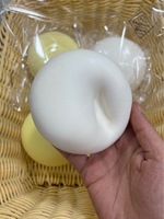 Jouet anti-stress en polyuréthane souple et moelleux, au toucher laiteux, en forme de chignon, jaune et blanc, à récupération lente, article le plus vendu, en sachet