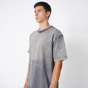 T-shirt délavé à l'acide 100% coton vierge pour hommes, personnalisable et uni - Product Image 1