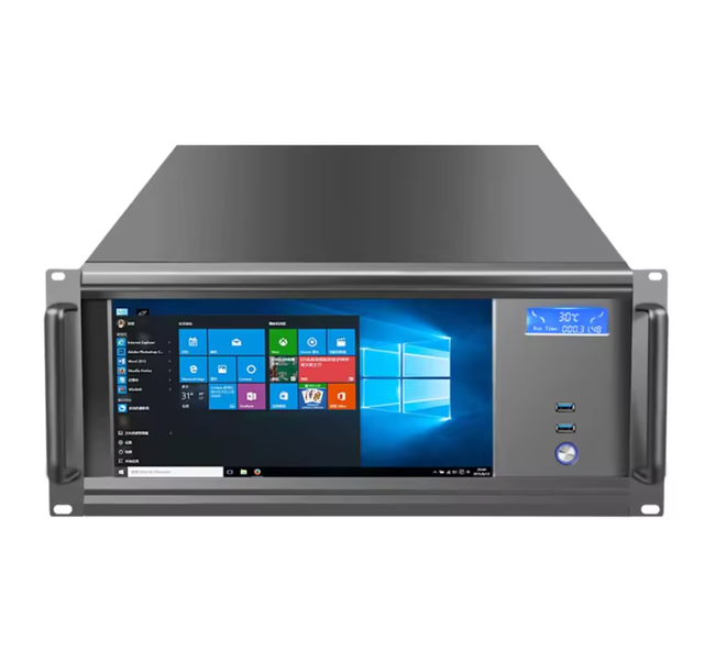 4U Industrial Server Chassis with Aluminum Panel Plastic Supports ATX/EATX/MATX AI Use CCTV 1920x1080 Resolution with Fan