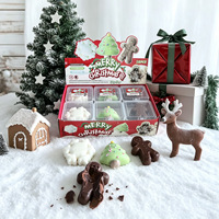 Nouveauté - Figurines miniatures en argile croustillante, sapins de Noël, série flocons de neige, jouets anti-stress