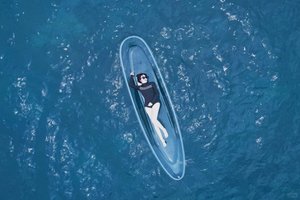 ใหม่ด้านล่างเรือแคนูโปร่งใสยืนยัน <span class=keywords><strong>Sunlife</strong></span> แก้วใสคริสตัล PC 3 ปี Clear Kayak 2 คนตกปลาสวนสนุก - Product Image 5