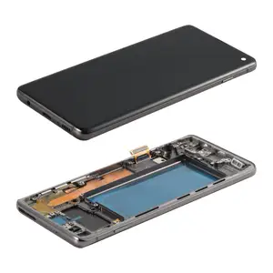 Atacadista de Tela LCD Super OLED para Celular Samsung S10 G973 com suporte de moldura e Impressão digital