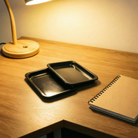 Barquettes rectangulaires jetables MISVI en PP haute résistance de 0,6 mm avec impression personnalisée pour l'emballage de pizzas, jus, gâteaux et aliments lourds