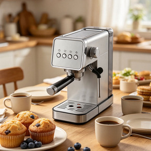 Machine à expresso fabriquée en Chine, commande mécanique par bouton-poussoir, cafetière domestique, prise en charge OEM ODM, marque privée - Product Image 1