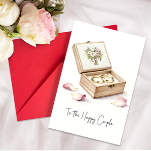 Elegante Tarjeta de Felicitación con Diseño Floral y Sobre Rojo para Despedida de Soltera - Product Image 6