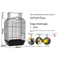 Cage à oiseaux en acier inoxydable avec surface peinte, fermeture push-up, toit ouvrant, plateau en plastique à motif de points, pour perroquets - Vente chaude