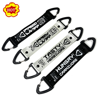 Gantungan Kunci Lanyard Pendek Berkualitas Tinggi Custom Dengan Pengait Karabiner Ramah Lingkungan Sablon Sutra Gantungan Kunci Karabiner