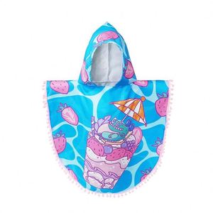 Microfiber Bath Cheap Swim Cartoon Printing Customized Size and Logo Children Design Hooded <b>Poncho</b> Beach <b>Towel</b> for Kids - Product Image 6