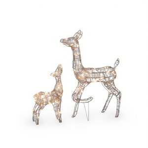 Decoración Navideña de Familia de Renos con 160 Luces LED Cálidas Blancas, Estilo Moderno, Uso en Interiores y Exteriores - Product Image 1