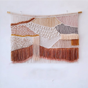 <span class=keywords><strong>Tapiz</strong></span> de Pared de Macramé Rústico Bohemio con Motivos de Hojas Otoñales para Espacios Acogedores de Estilo Rústico-Lujo de Medio Oriente - Product Image 4