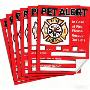 ملصق إنذار آمن للحيوانات الأليفة للإنقاذ من الحرائق ذاتي اللصق مقاوم للماء حفظ ملصقات إنقاذ القط/الكلب لرجال الإطفاء - Product Image 2
