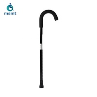 Canne de marche réglable pour personnes âgées, en aluminium noir de haute qualité, pour la rééducation, pliable, légère et portable