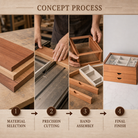 Boîte de rangement pour bijoux en bois, pour la présentation et l'emballage de bijoux, marque Hosenton, solution de présentation de bijoux en gros