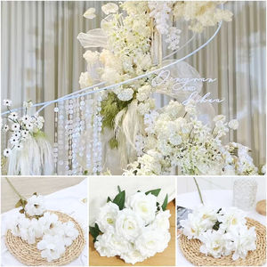 YOPIN-7660 Blanc Série Réaliste Simulation De Mariage Arrangement Floral Ivoire Blanc Rose Pivoine Fleurs Artificielles En Gros - Product Image 5